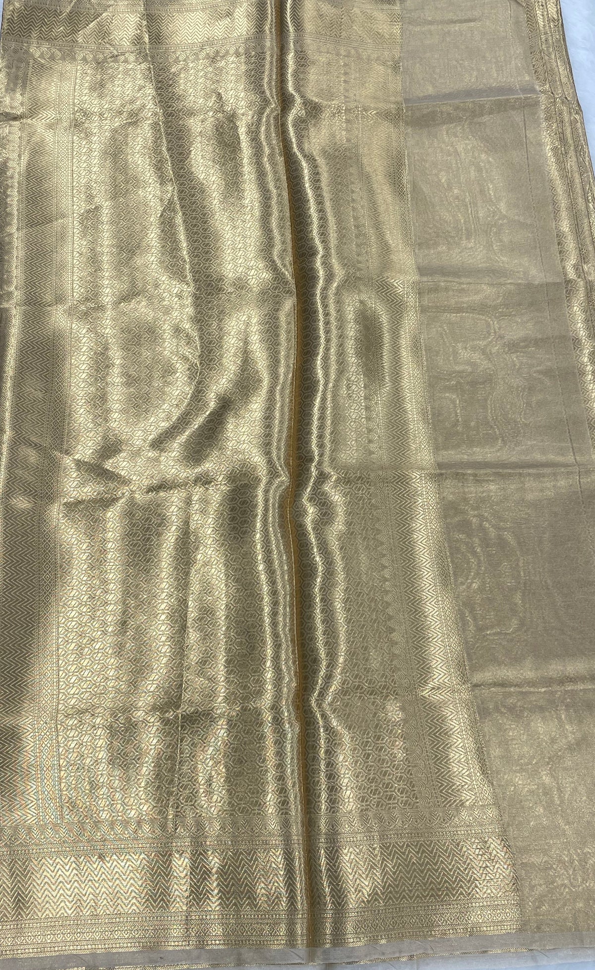 Gold Pure Tissue Brocade Saree 11
