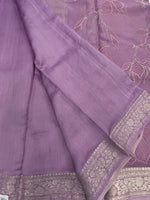 Lavender Organza Embroidery Designer Saree 20