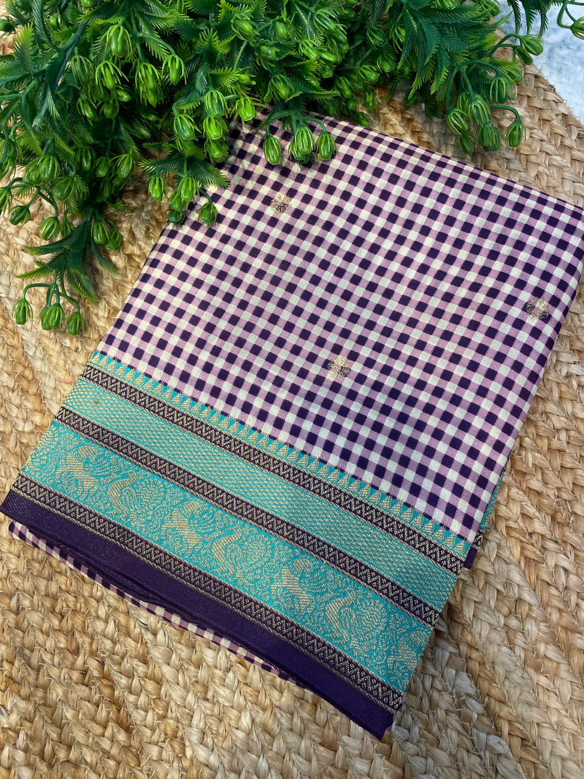 Purple n Blue Soft Silk Vintage Saree 300