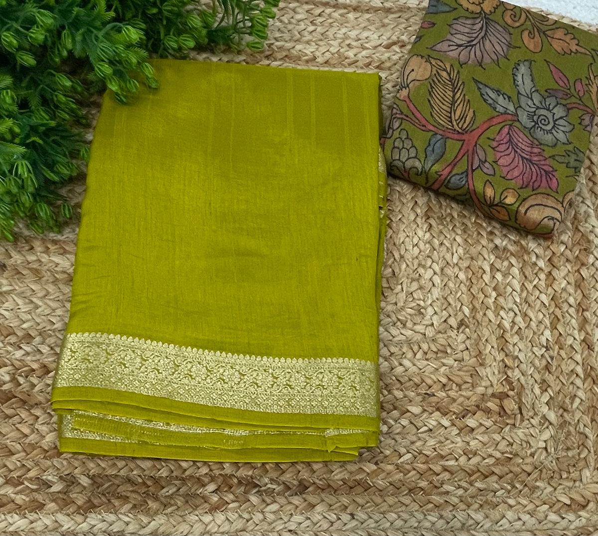 Pista Green Semi Crepe Saree 34