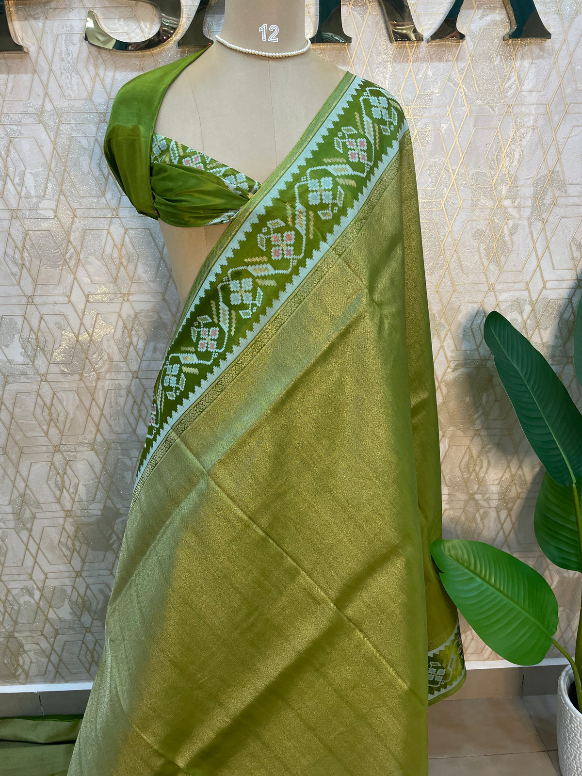 Green Banarasi Soft Tissue Saree 200