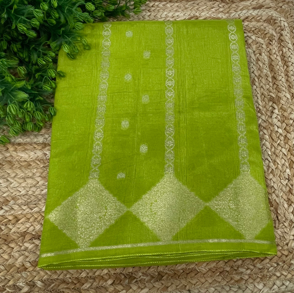 Pista Green Tussur Saree 36