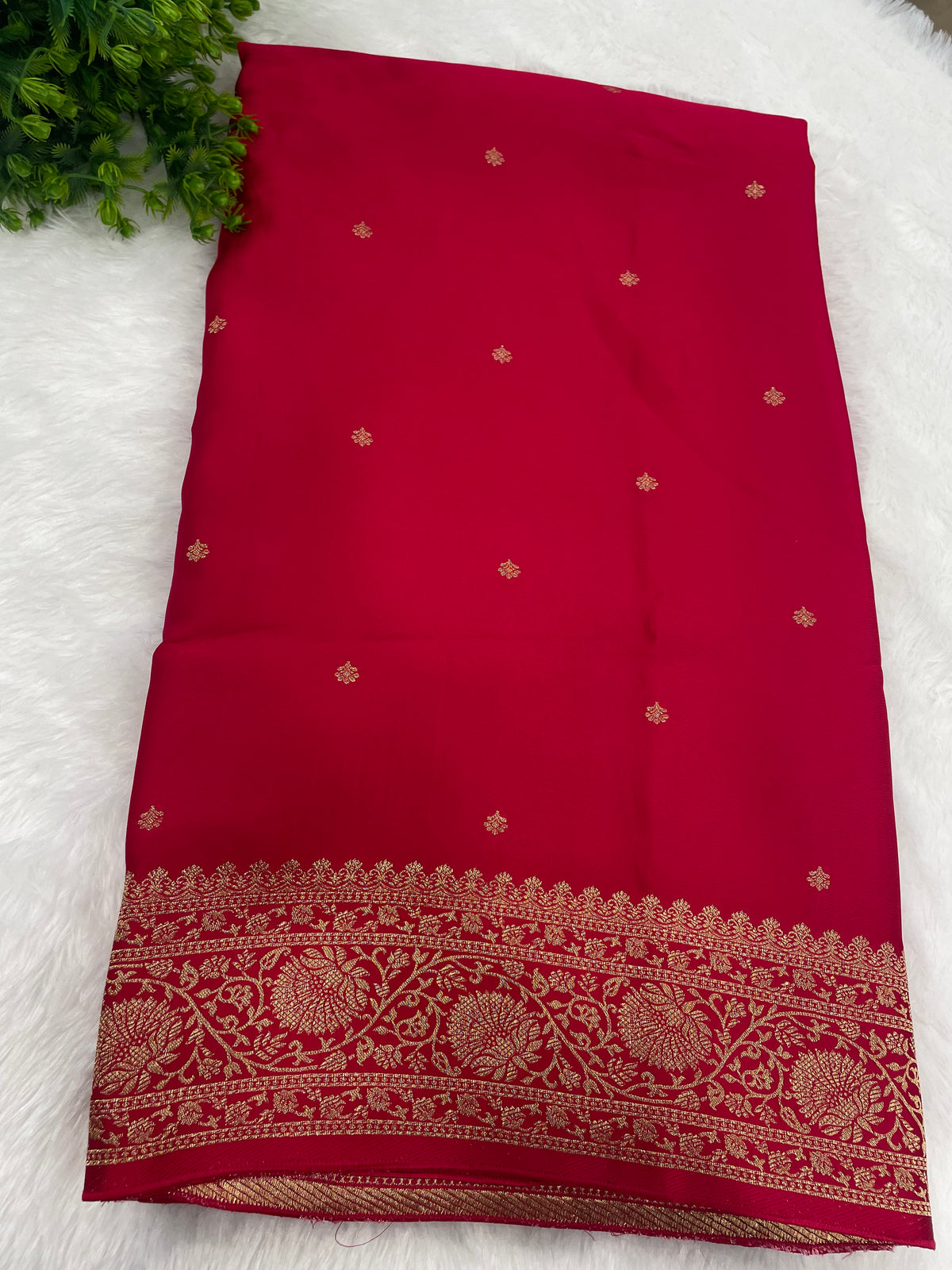 Pink Satin Mashru Silk Saree 07