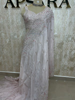 Cream Handwork Stitched Blouse Designer Party Saree 55