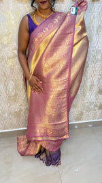 Gold n Pink Soft Tissue Saree 11