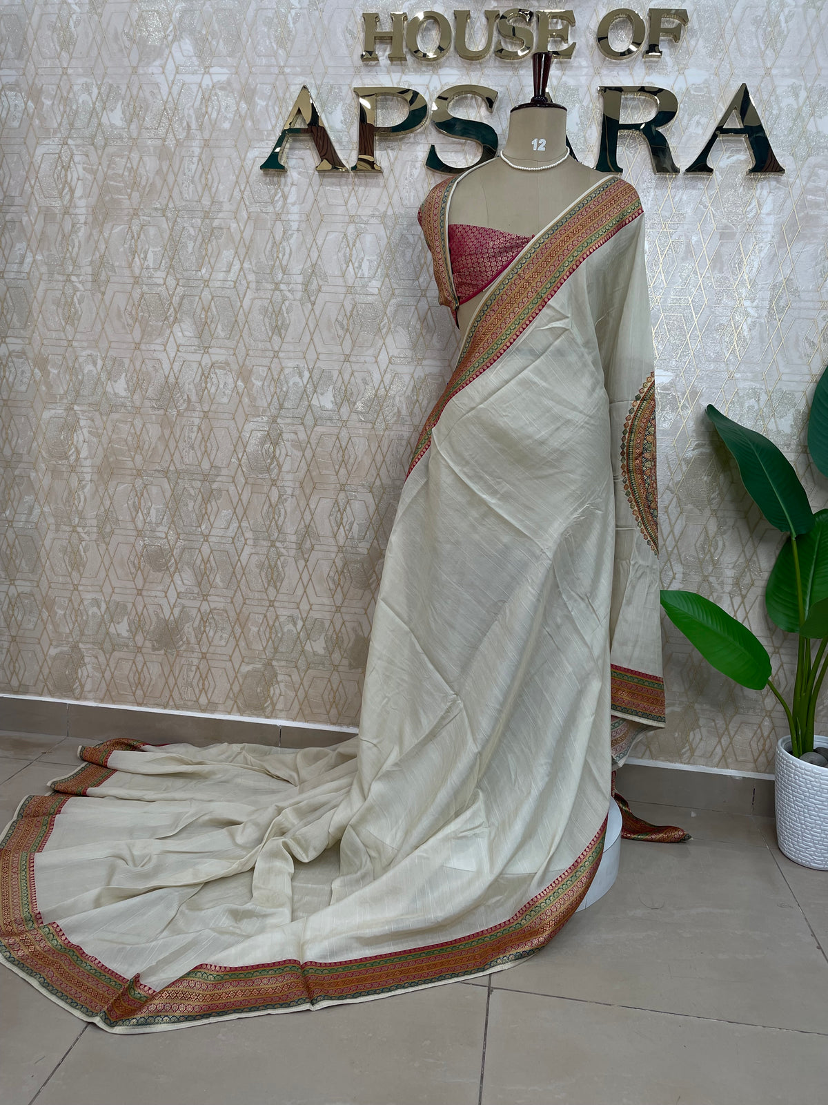 Gold Tussar pashmina saree 319
