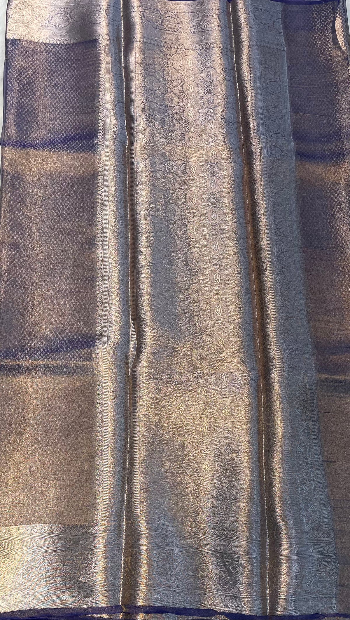 Purple Pure Tissue Organza Saree 11