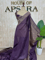 Purple Banarasi Tussar Georgette Saree 308