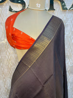 Plum Checks Crepe Silk Saree 74