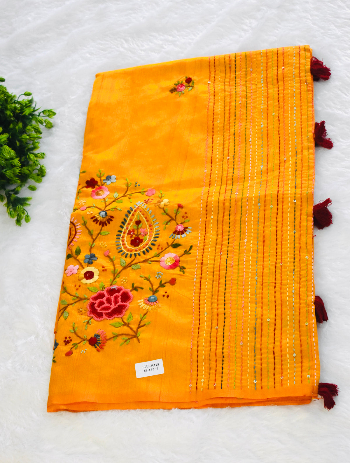 Mustard Yellow Matka Tussar