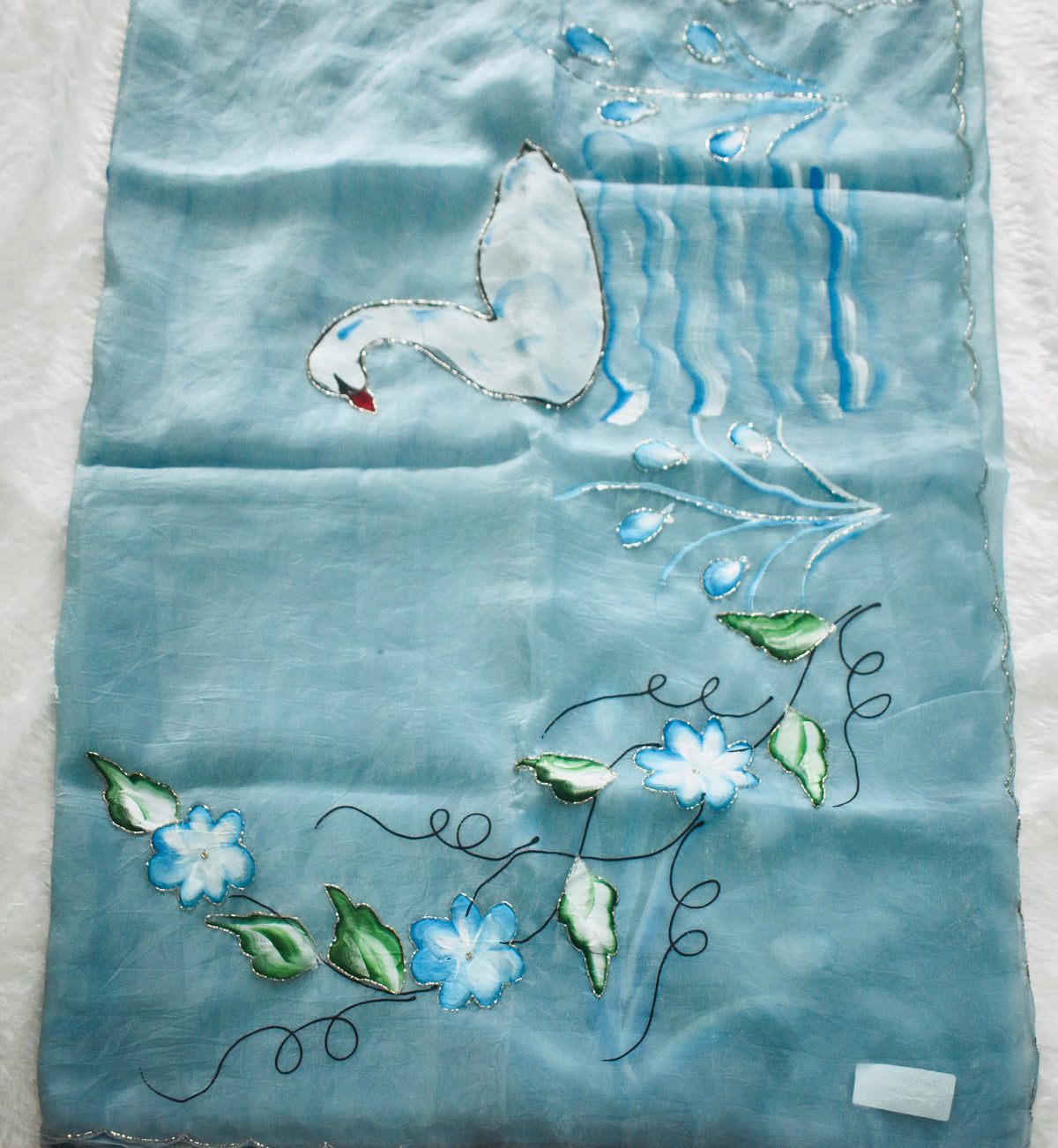 Pastel Blue Crush Tissue Hand Paint