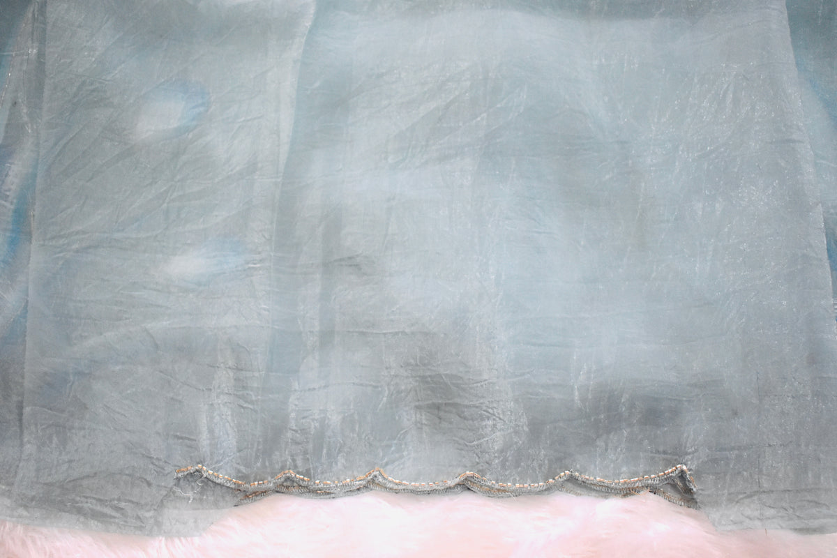 Pastel Blue Crush Tissue Hand Paint