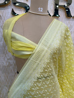 Yellow Kora Jamdani Saree 204