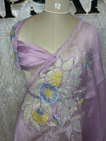 Lilac Soft Organza Embroidery Saree 40