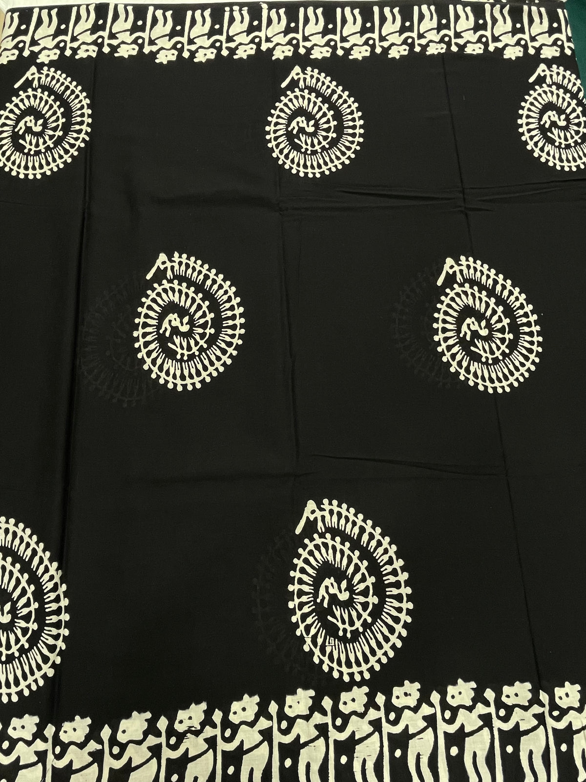 Black Pure Cotton Handblom Saree
