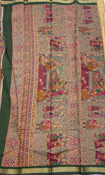Green Position Print Mangalgiri Cotton Silk Saree 13