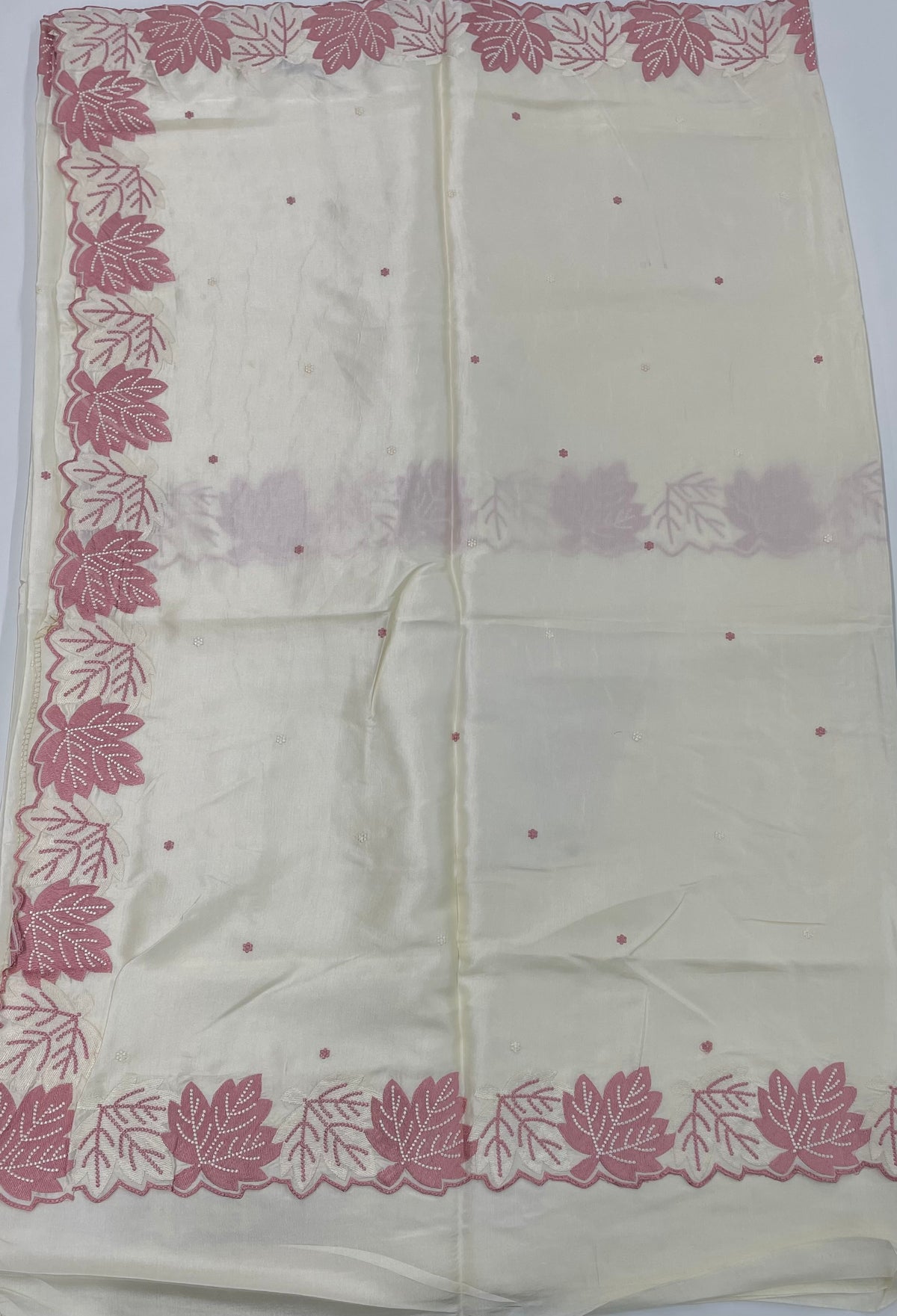 Cream Soft Tussur Embroidery Saree 21