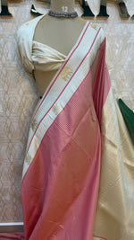 Pink n Cream Semi Silk Saree 95