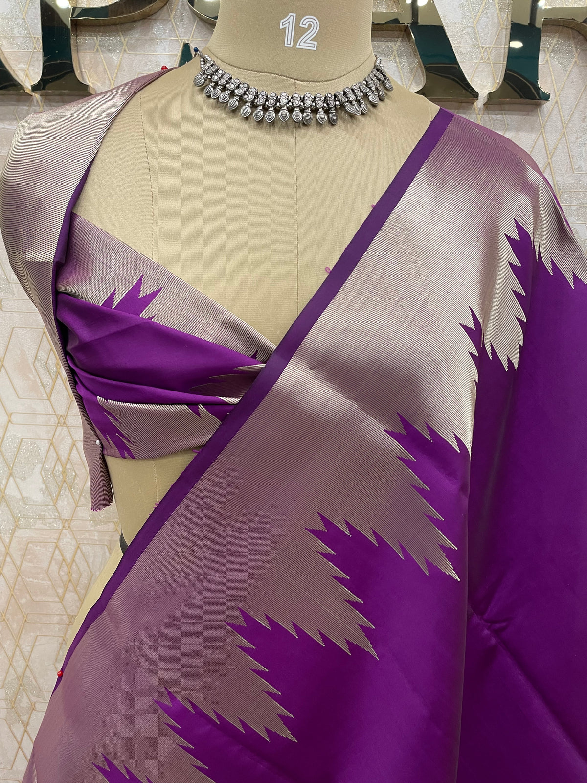 Purple Soft Silk Stripes Saree 48