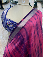 Pink Assam Silk With Shibori Dyeing Saree 23