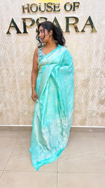 Blue Banarasi Soft Crush Tissue Saree 68