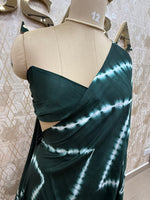 Bottle Green Pure Modal Silk Shibori Print Saree 05