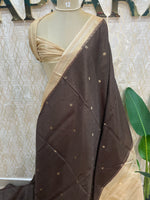 Brown Checks Cotton Silk Saree 13