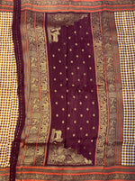 Yellow n Maroon Soft Silk Vintage Saree 300
