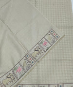 Cream Soft Tussur Embroidery Saree 21