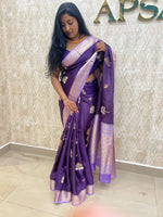 Purple Dola Crepe Designer Saree 08