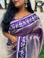 Purple Banarasi Soft Tissue Saree 200