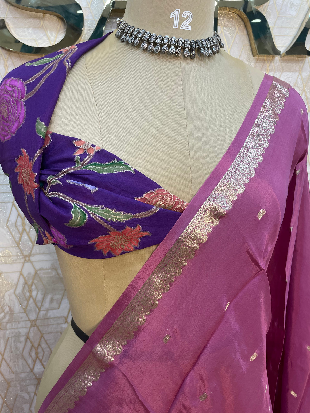 Pink Semi Silk Saree 105