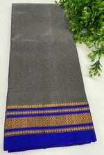 Grey n Blue Cotton Silk Ilkal Saree 10