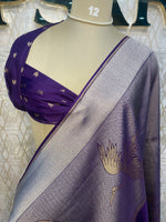 Purple Banarasi Soft Tissue Saree 30