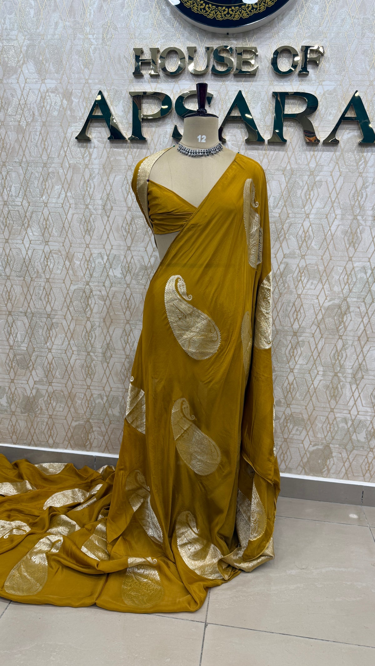 Yellow Dola Crepe Silk Saree 25