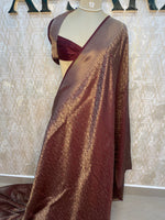 Wine Meenakari Khadi Georgette Saree 75