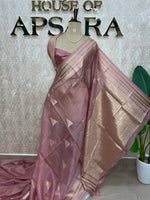 Mauve Crepe Kota checks saree 309