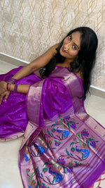 Rani Pink Raw Silk Paithani Work Saree 71