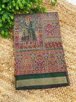 Green Position Print Mangalgiri Cotton Silk Saree 13