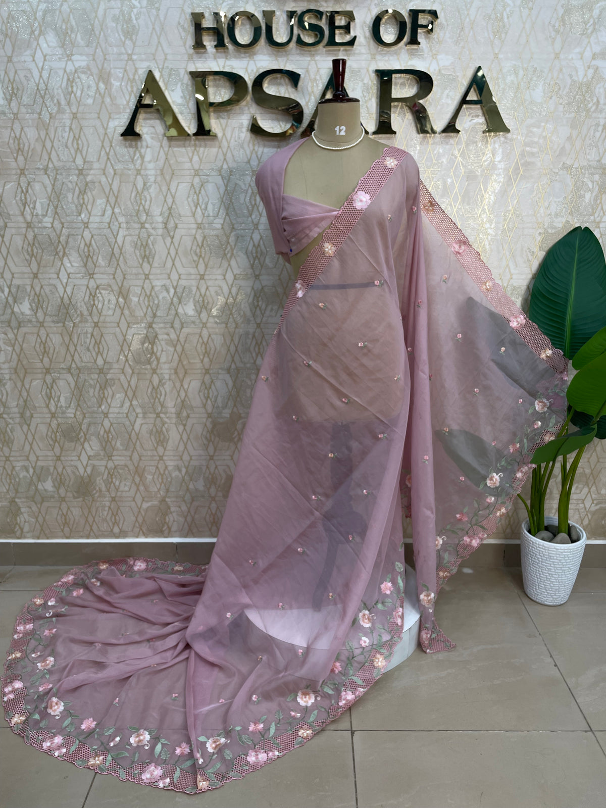 Pink Organza Saree 321