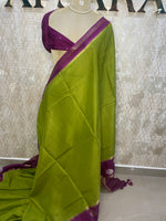 Green n Wine Tussur Saree 36