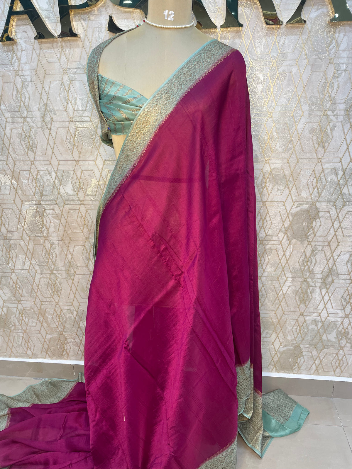Wine Tussur Saree 36
