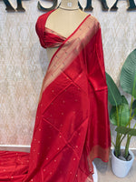 Red Crepe Silk Paithani Saree 205