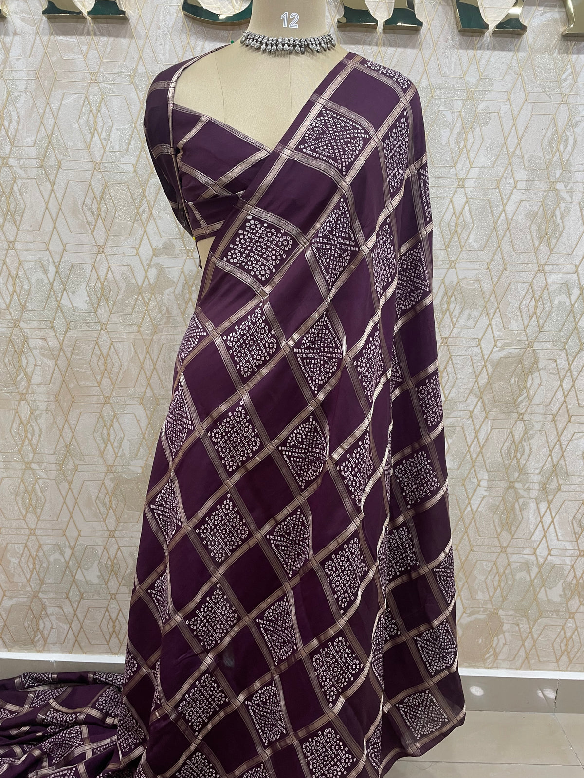 Wine Assam Silk Saree 23