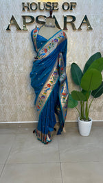 Blue Soft Silk Paithani Saree 99