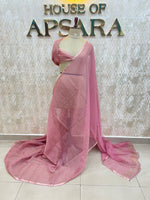 Baby Pink Tissue n Organza Fusion Saree 73