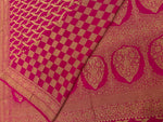 Pink Pure Banarasi Crepe Self Saree 03