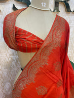 Orange Banarasi Tussur Saree 102