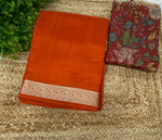 Orange Semi Crepe Saree 34