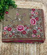 Green Soft Tussur Petite Embroidery Saree 21